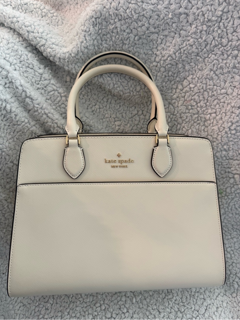 kate spade Cream Saffiano Leather Top-Handle Satchel
